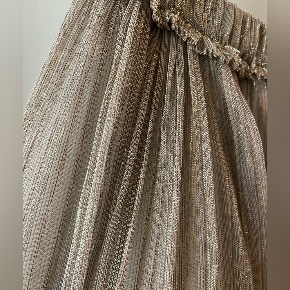 Isabel Marant Etoile Dolmenae Sheer Metallic Knit Maxi Skirt Champagne - Picture 8 of 8